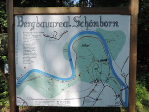 Karte des Bergbauareals Schönborn