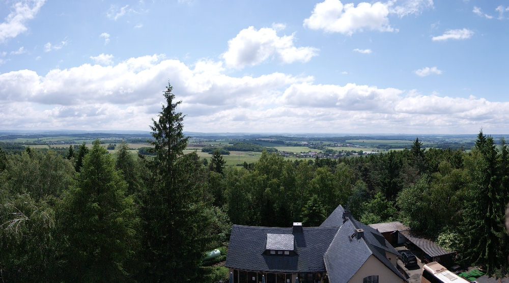 Panorama vom Kuhberg mit Kuhbergbaude
