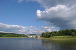Talsperre Pöhl am frühen Abend