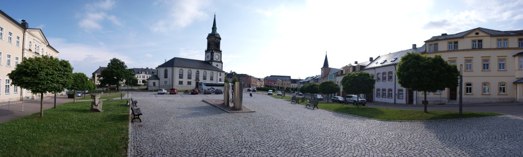 Markt in Frauenstein mit Stadtkirche