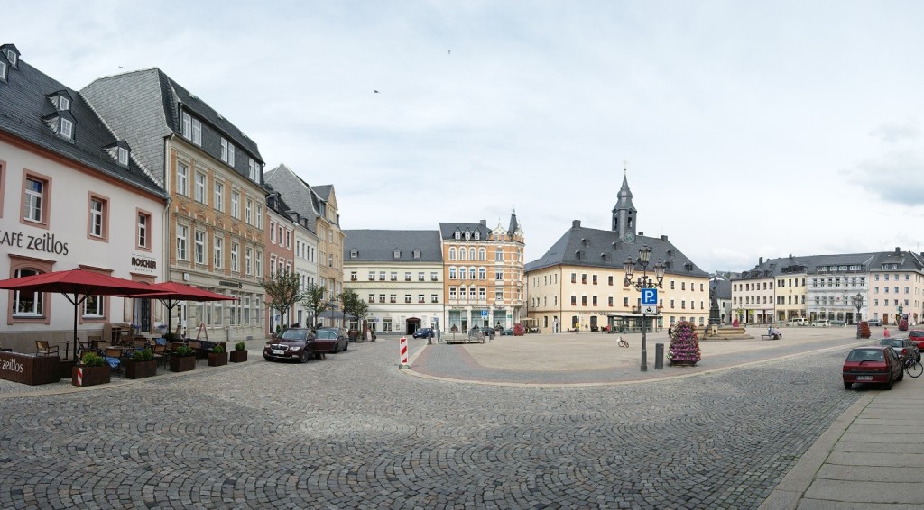 Marktplatz mit Rathaus in Annaberg-Buchholz