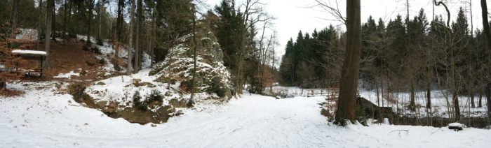 Der geografische Mittelpunkt Sachsens an der Diebeskammer