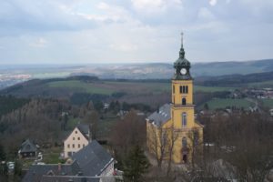 Blick vom Lindenturm auf das nördliche Umland der Augustusburg