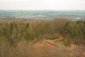Blick auf die Porphyrbrüche auf dem Rochlitzer Berg