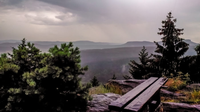Aussicht vom Signal auf dem Katzsteinplateau