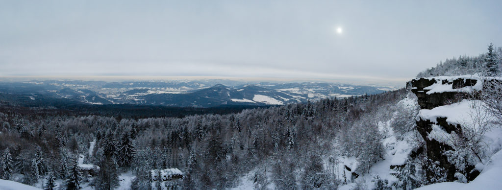 Blick auf das Böhmische Mittelgebirge
