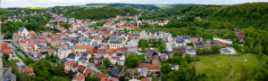 Blick auf Weida vom Bergfried der Osterburg Weida