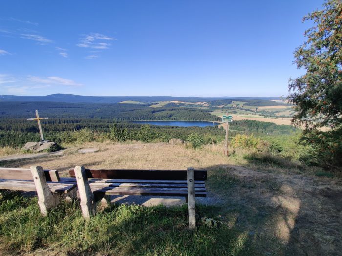 Blick vom Bärenstein auf die Talsperre Cranzahl